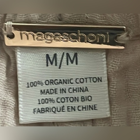 Women’s Magaschoni Khaki Tan Textured 100% Organic Cotton Pull On Shorts Medium - Picture 3 of 5